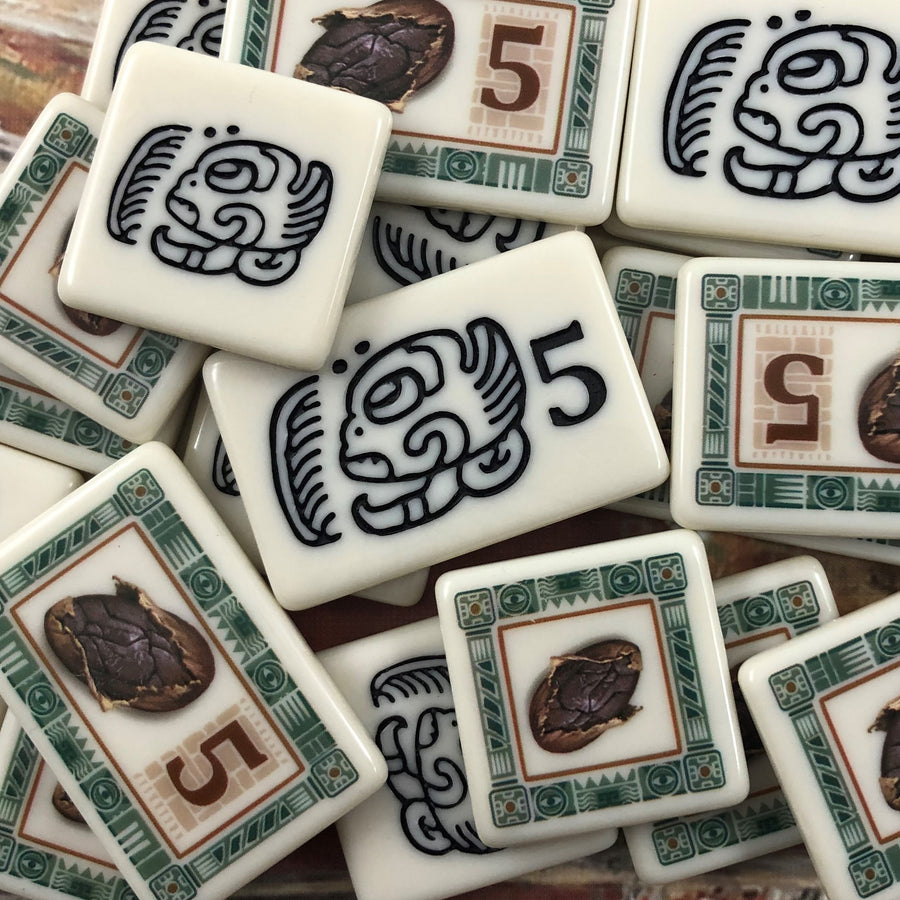 GeekUp Bit Set: Teotihuacan Cacao Bits for use with the board game REORDER, Teotihuacan, sold at the BoardGameGeek Store