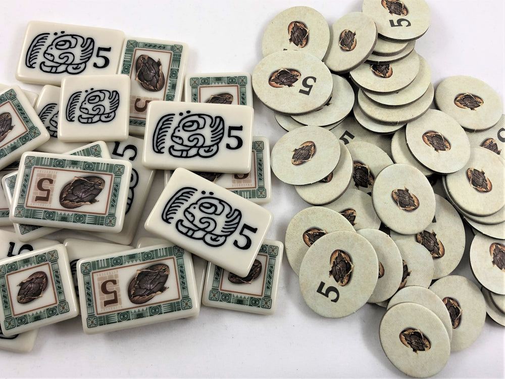 GeekUp Bit Set: Teotihuacan Cacao Bits for use with the board game REORDER, Teotihuacan, sold at the BoardGameGeek Store