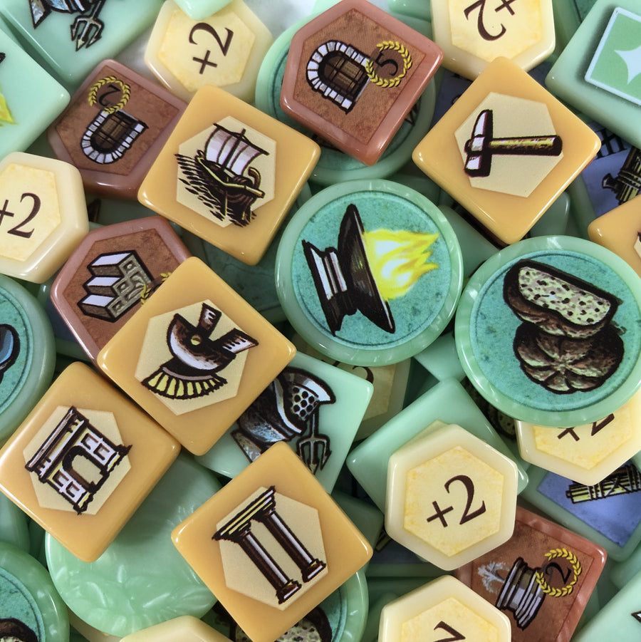 GeekUp Bit Set: Trajan for use with the board game REORDER, Trajan, sold at the BoardGameGeek Store