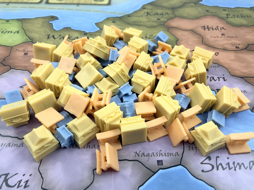 GeekUp Bit Set: Shogun Building Minis for use with the board game Shogun, sold at the BoardGameGeek Store