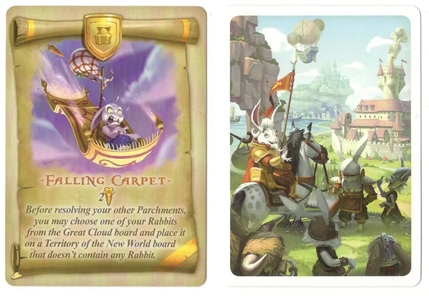 Bunny Kingdom: In the Sky - Falling Carpet Promo Card for use with the board game B, Bunny Kingdom, sold at the BoardGameGeek Store