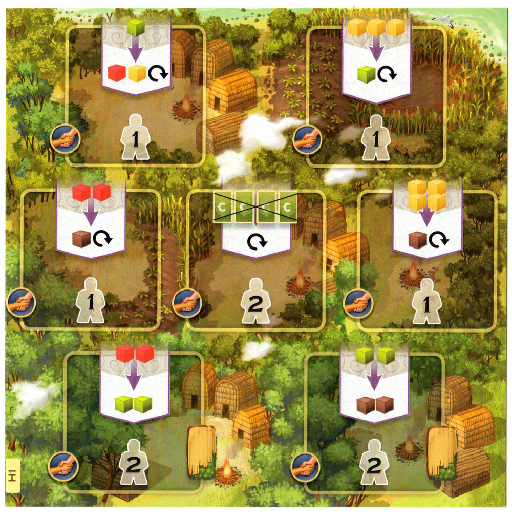 Century: A New World- G1/H1 Location Board for use with the board game C, Century: New World, sold at the BoardGameGeek Store